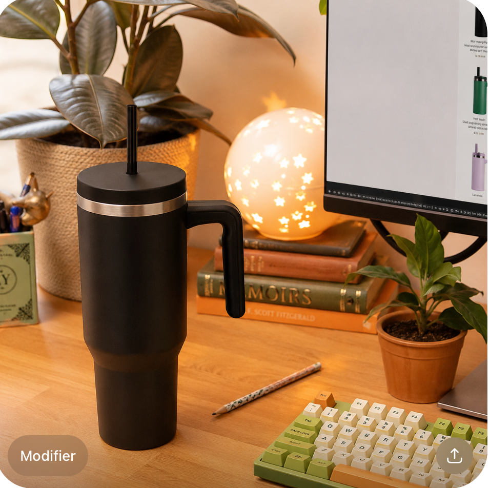 ✨ THERMO XXL ISOTHERME 40 OZ AVEC POIGNÉE & PAILLE ✨