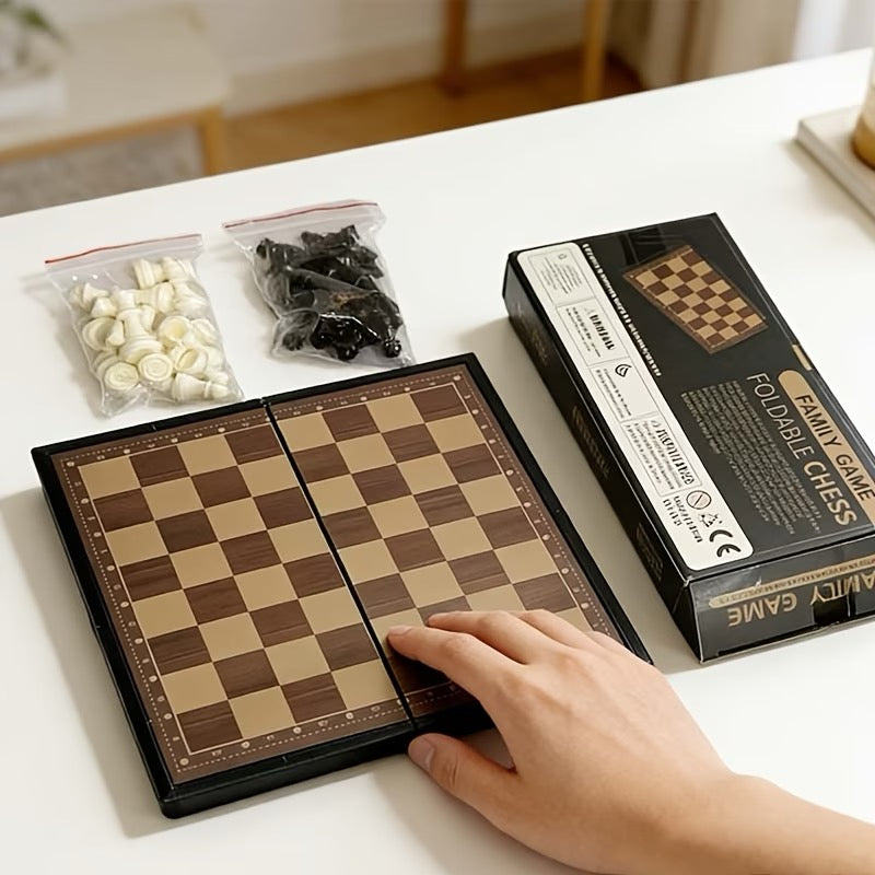 Jeu d'échecs pliable 19 x 19 cm – Coffret complet avec rangement intégré