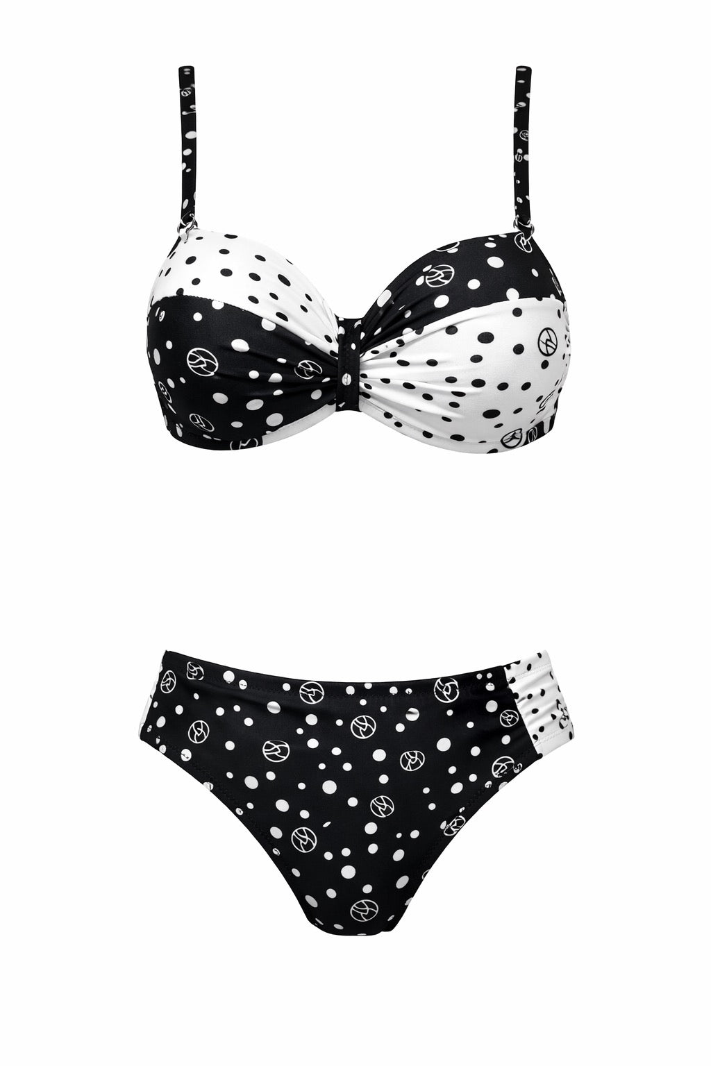 Maillot de bain 2 pièces Noir Blanc – Taille L