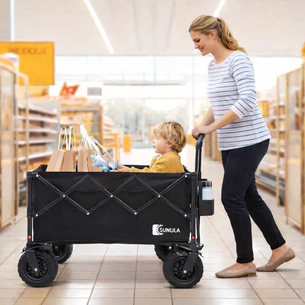 Grand Chariot de Jardin Tout-Terrain Pliable