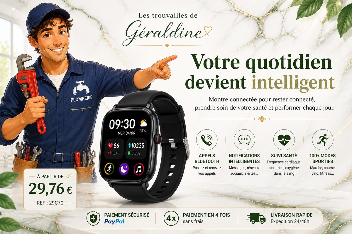 MONTRE CONNECTÉE BLUETOOTH P66 – APPELS SANTÉ –