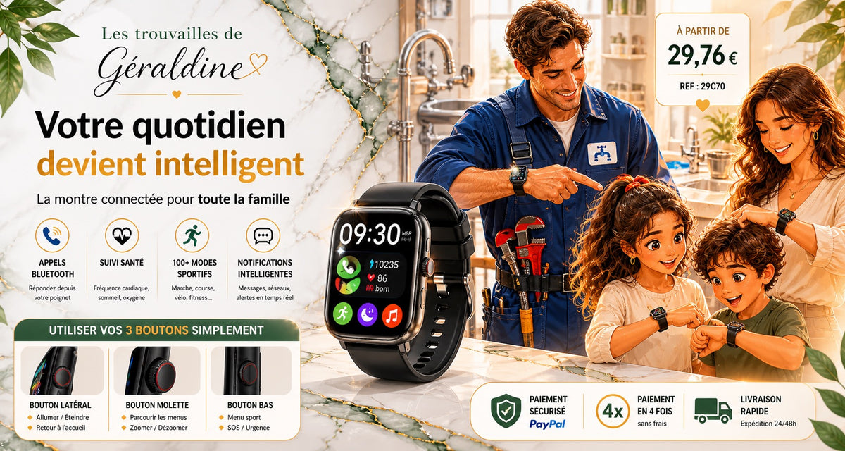 MONTRE CONNECTÉE BLUETOOTH P66 – APPELS SANTÉ –