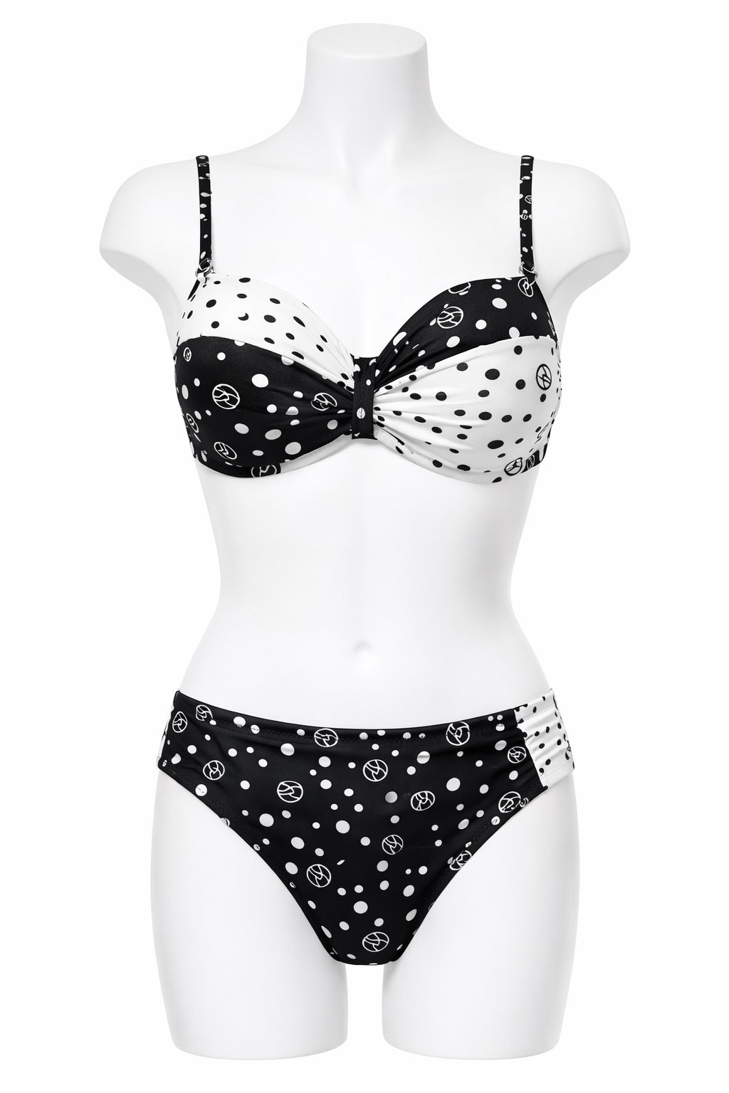 Maillot de bain 2 pièces Noir Blanc – Taille L