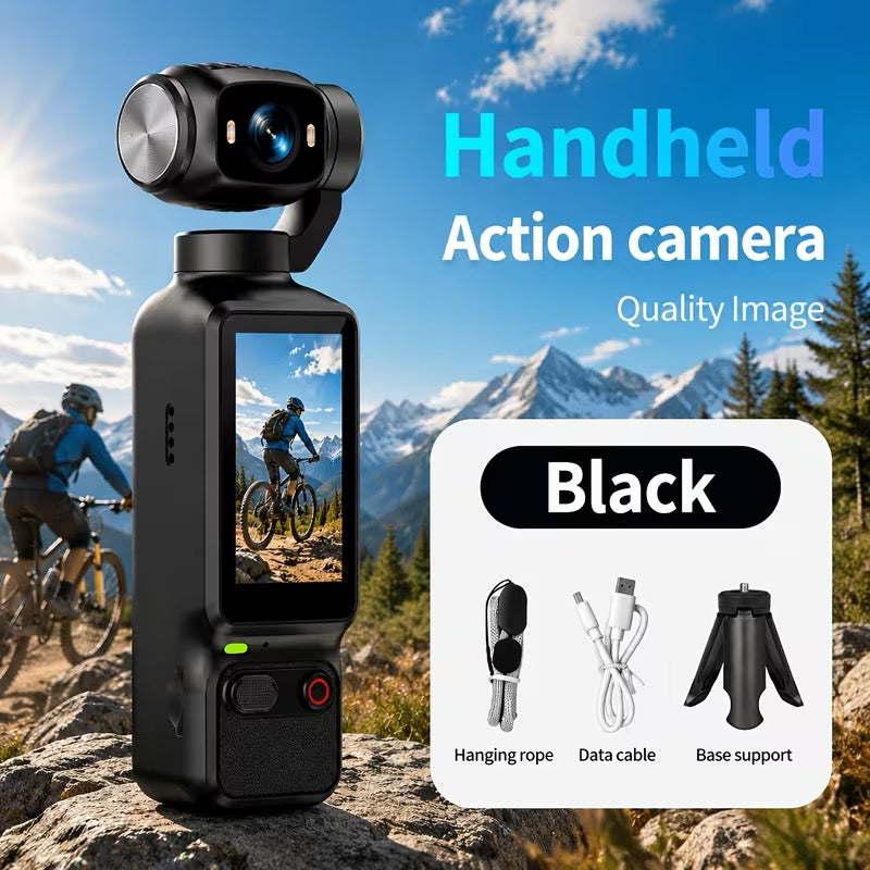 📹 CAMÉRA DE POCHE 4K – OBJECTIF ROTATIF 180°/90° – ÉCRAN HD – ULTRA COMPACTE