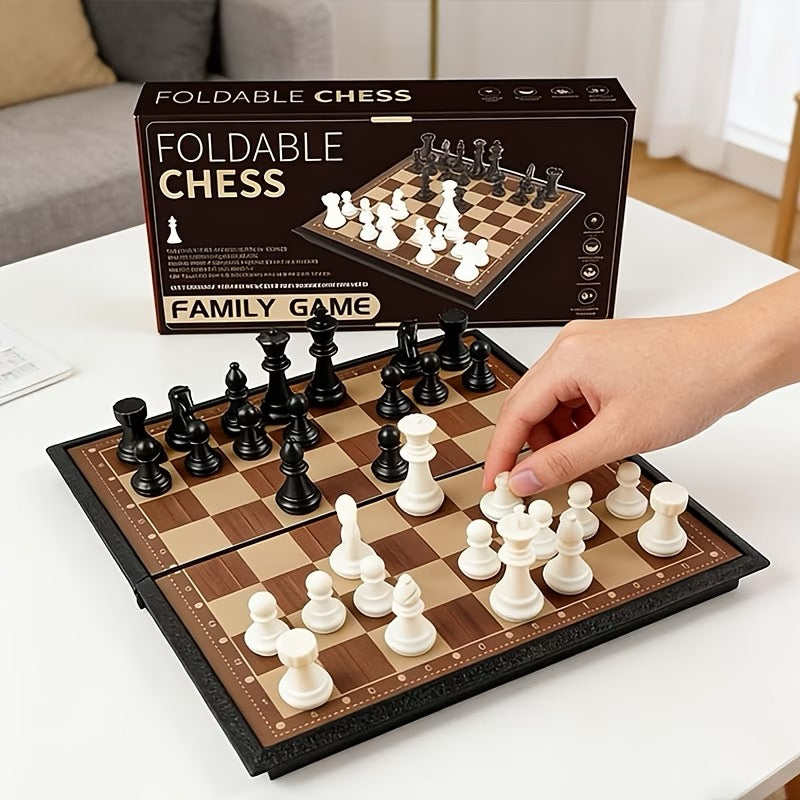 Jeu d'échecs pliable 19 x 19 cm – Coffret complet avec rangement intégré