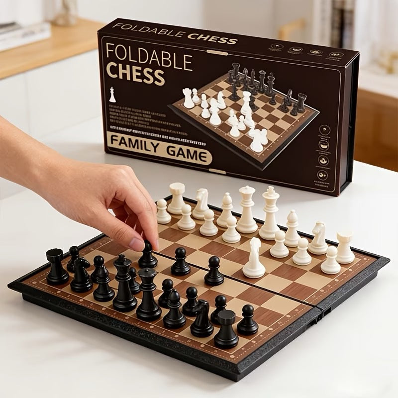Jeu d'échecs pliable 19 x 19 cm – Coffret complet avec rangement intégré
