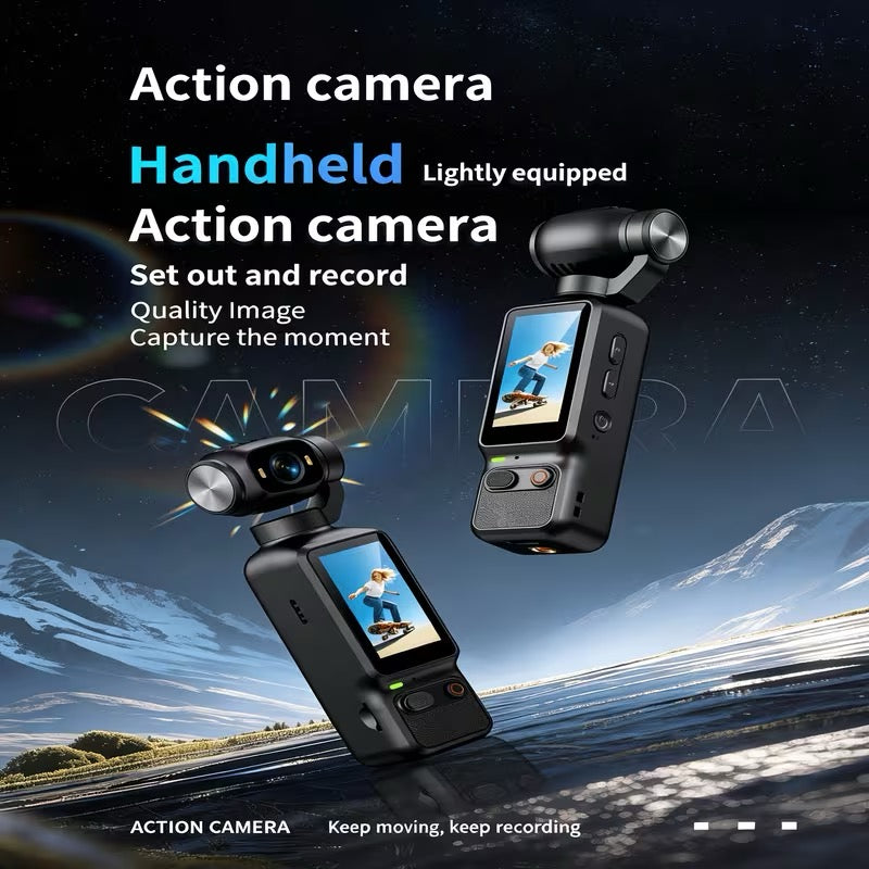 📹 CAMÉRA DE POCHE 4K – OBJECTIF ROTATIF 180°/90° – ÉCRAN HD – ULTRA COMPACTE