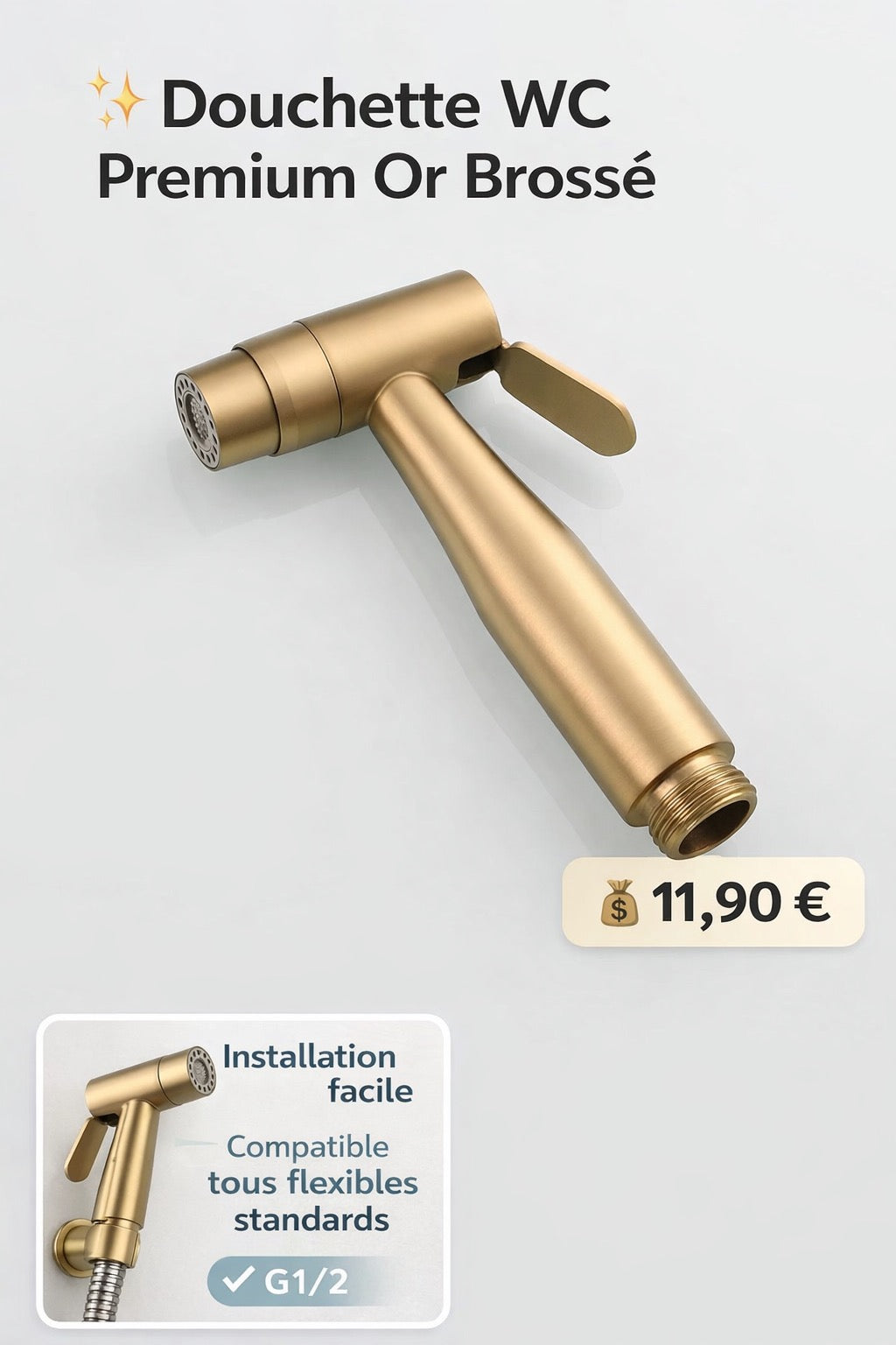 Handbrause gebürsteter Stahl or pretium