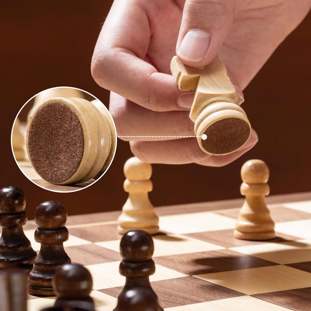 ÉCHECS EN BOIS MASSIF – STYLE STAUNTON CLASSIQUE