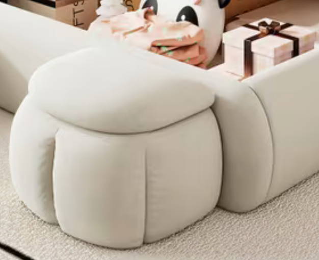 Lit enfant / ado 140x200 velours beige