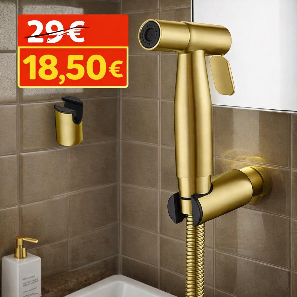 Douchette or haute pression élégante et ultra efficace