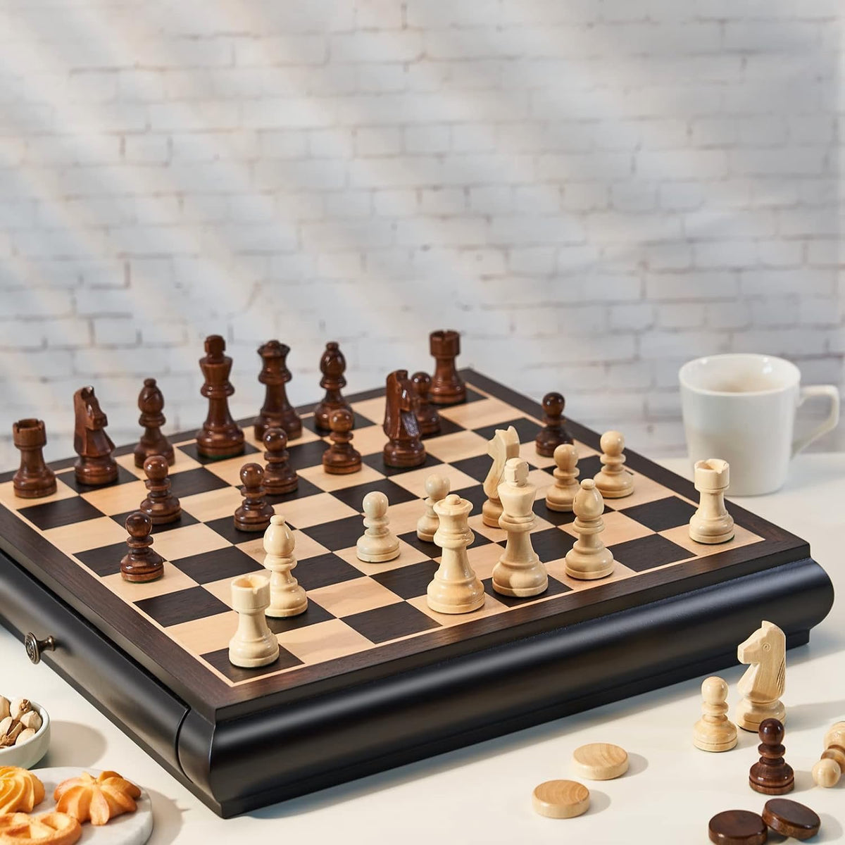 ÉCHECS EN BOIS MASSIF – STYLE STAUNTON CLASSIQUE