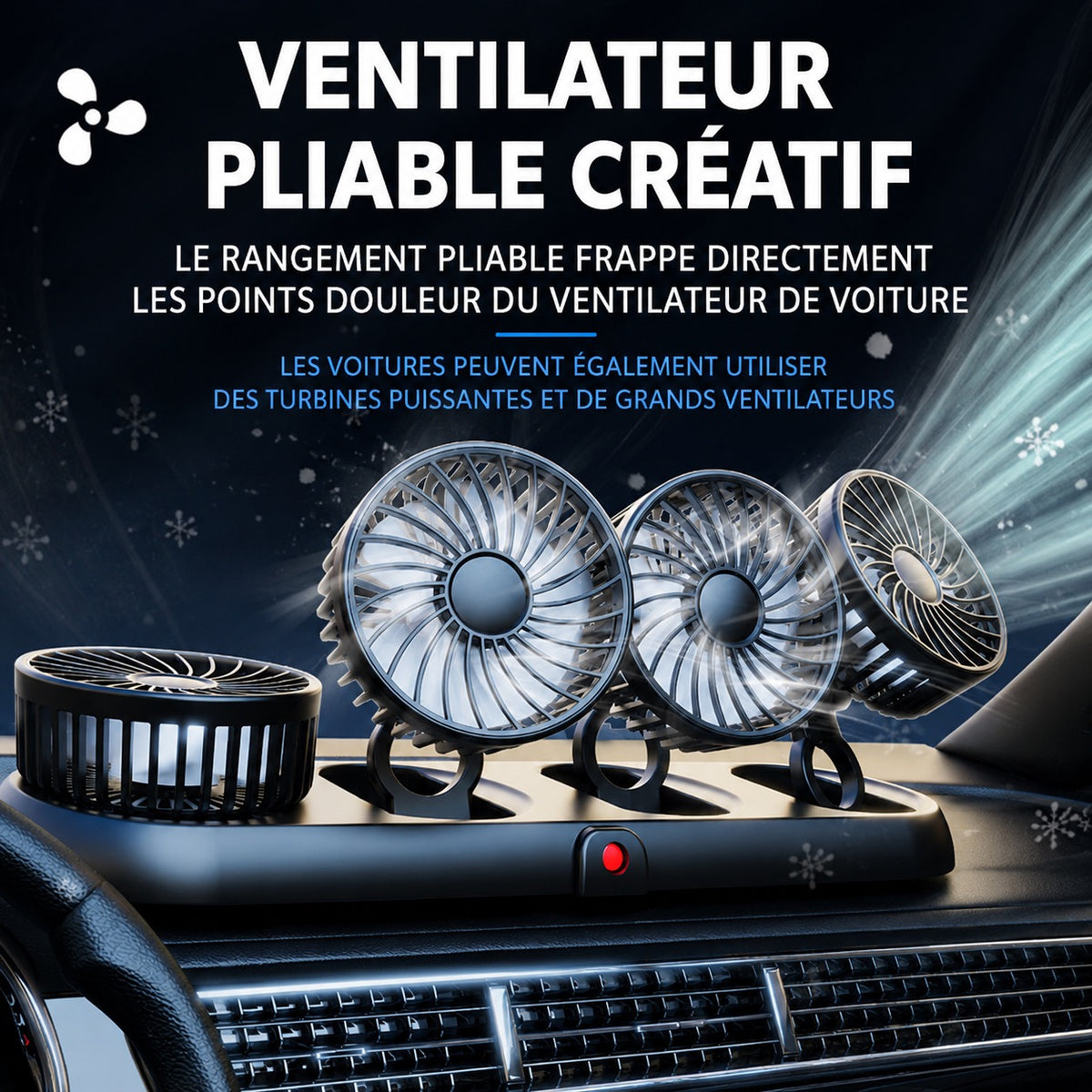 Ventilateur voiture à 4 têtes