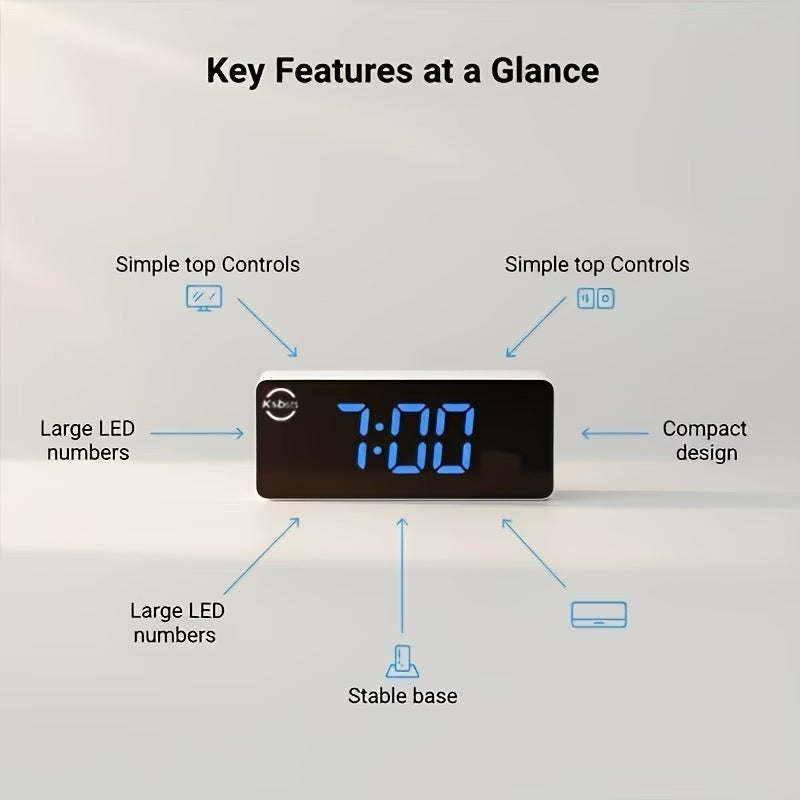 RÉVEIL LED NUMÉRIQUE DESIGN – AFFICHAGE MIROIR