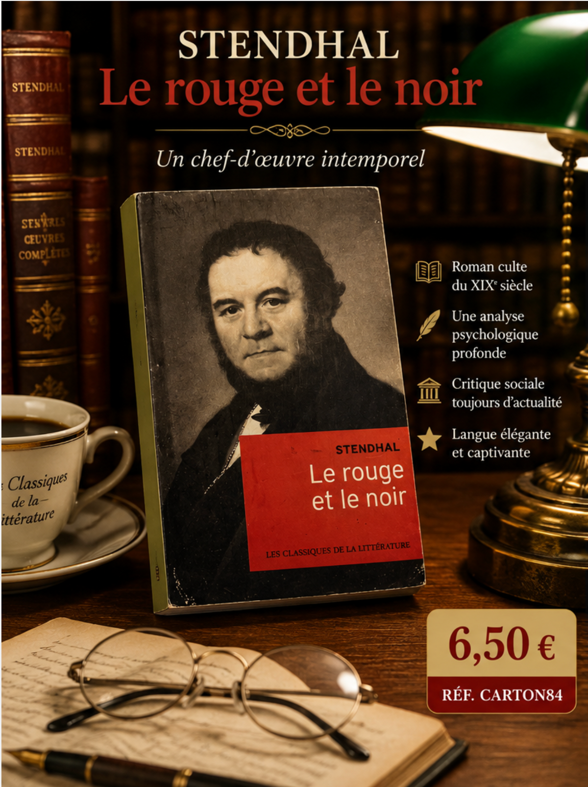 📚 STENDHAL – Le Rouge et le Noir – Édition ancienne – Comme neuf