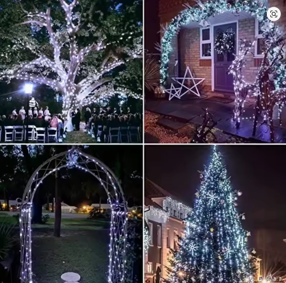 ✨ GUIRLANDE LUMINEUSE SOLAIRE 22 M – 200 LED BLANCHES – ÉTANCHE – 8 MODES D'ÉCLAIRAGE ✨