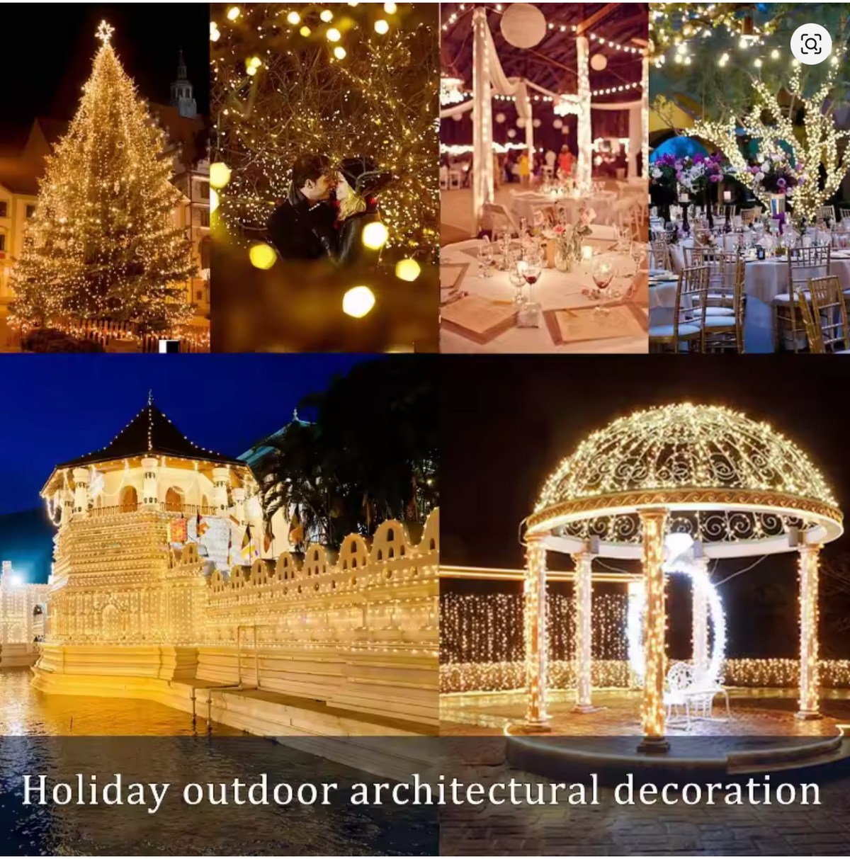 ✨ GUIRLANDE LUMINEUSE SOLAIRE 22 M – 200 LED BLANCHES – ÉTANCHE – 8 MODES D'ÉCLAIRAGE ✨
