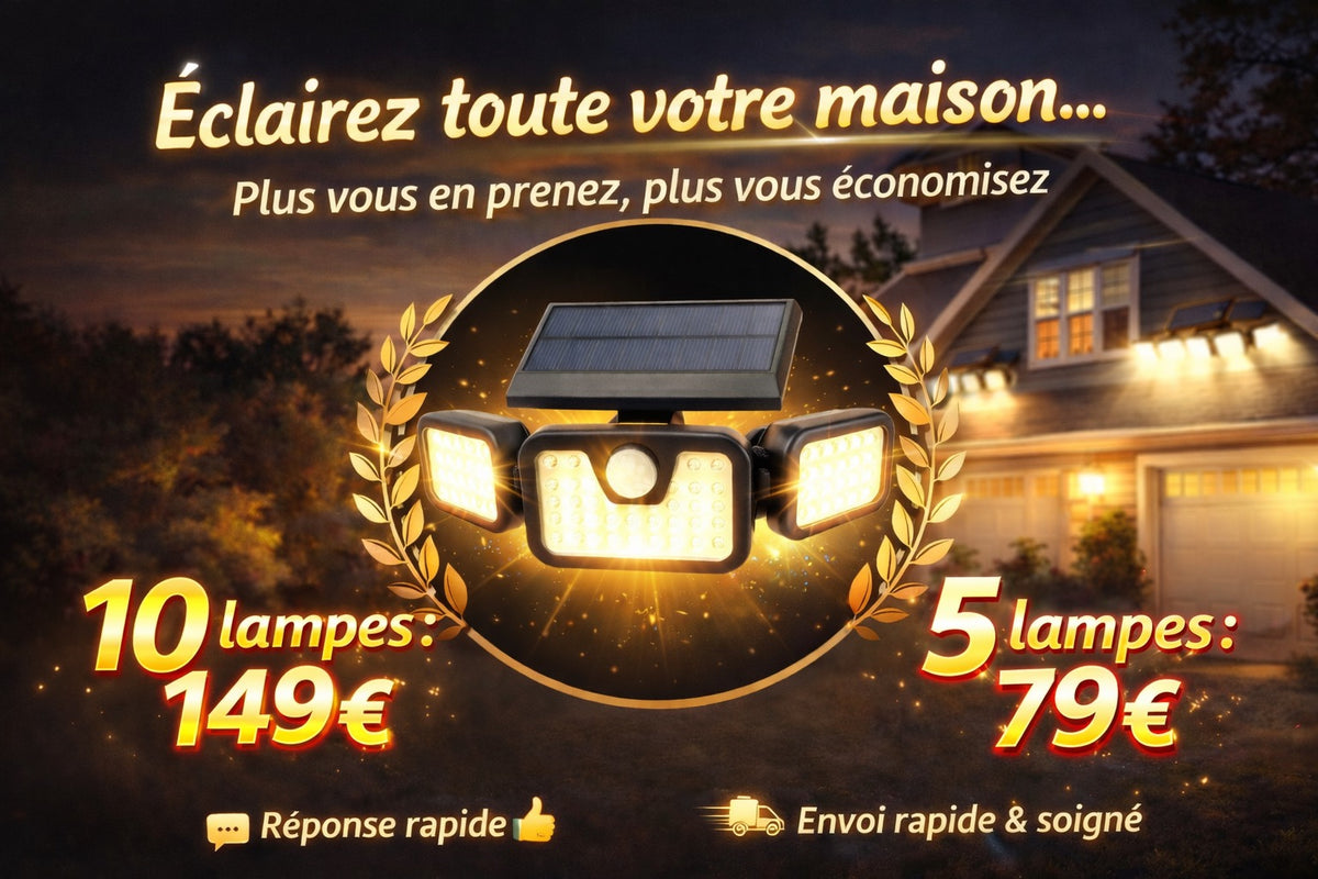 LAMPE SOLAIRE EXTÉRIEUR – DÉTECTEUR DE MOUVEMENT