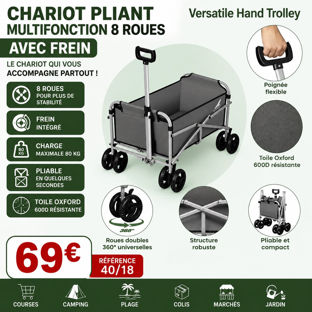 Chariot 8 roues