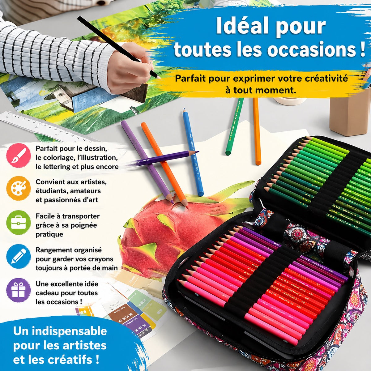 ✨ GRANDE TROUSSE MULTICOLORE – 120 EMPLACEMENTS ✨