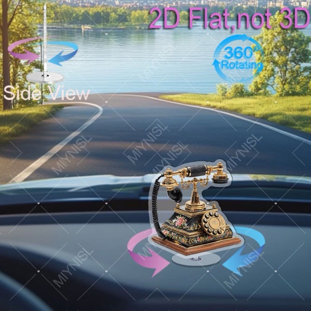 PRÉSENTOIR TÉLÉPHONE VINTAGE ROTATIF 360°