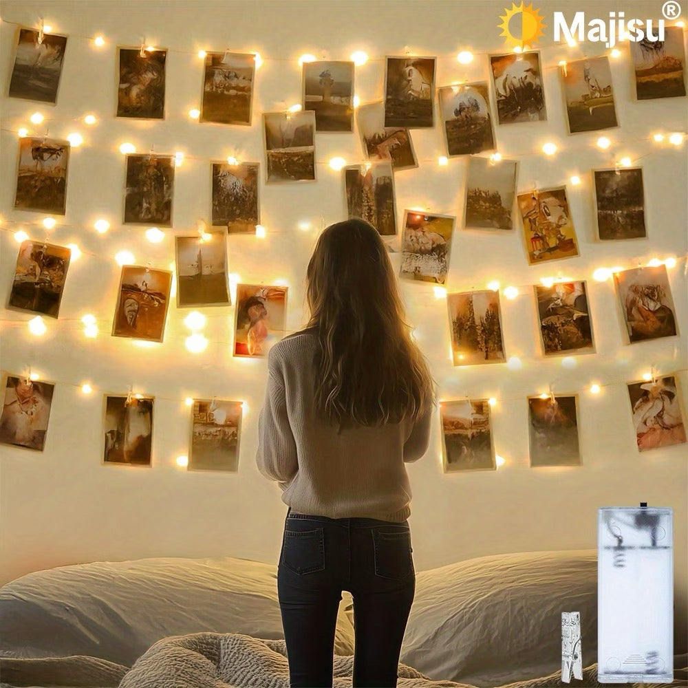✨ Guirlande lumineuse à photos – 40 LED &amp; 40 mini pinces ✨