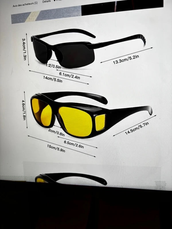 Lot de 3 Lunettes Anti-Éblouissement – Neuves