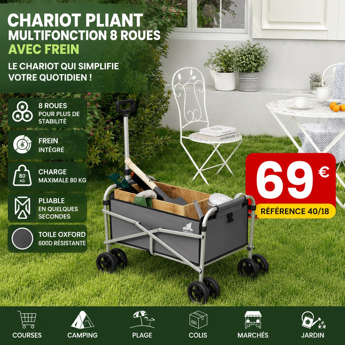 Chariot 8 roues