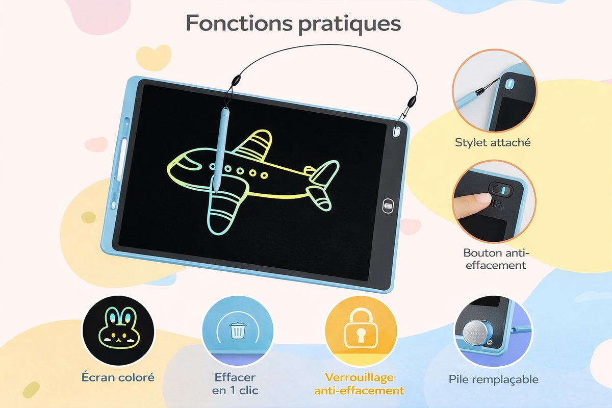Ardoise magique Tablette de 22 cm Dessin enfant