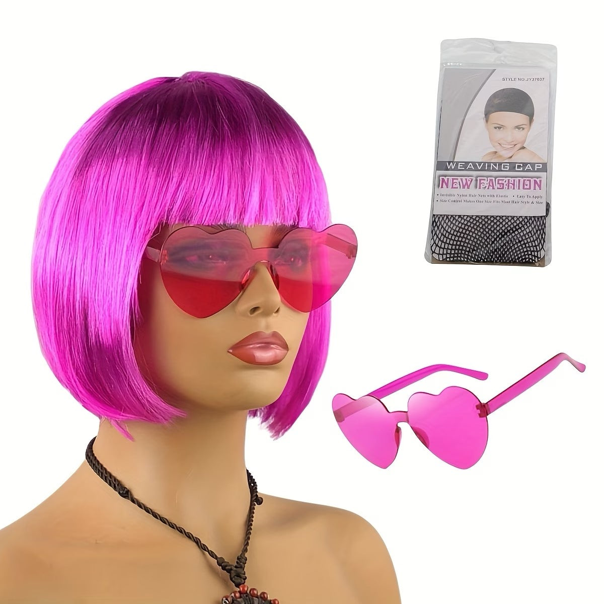 Perruque rose/rouge