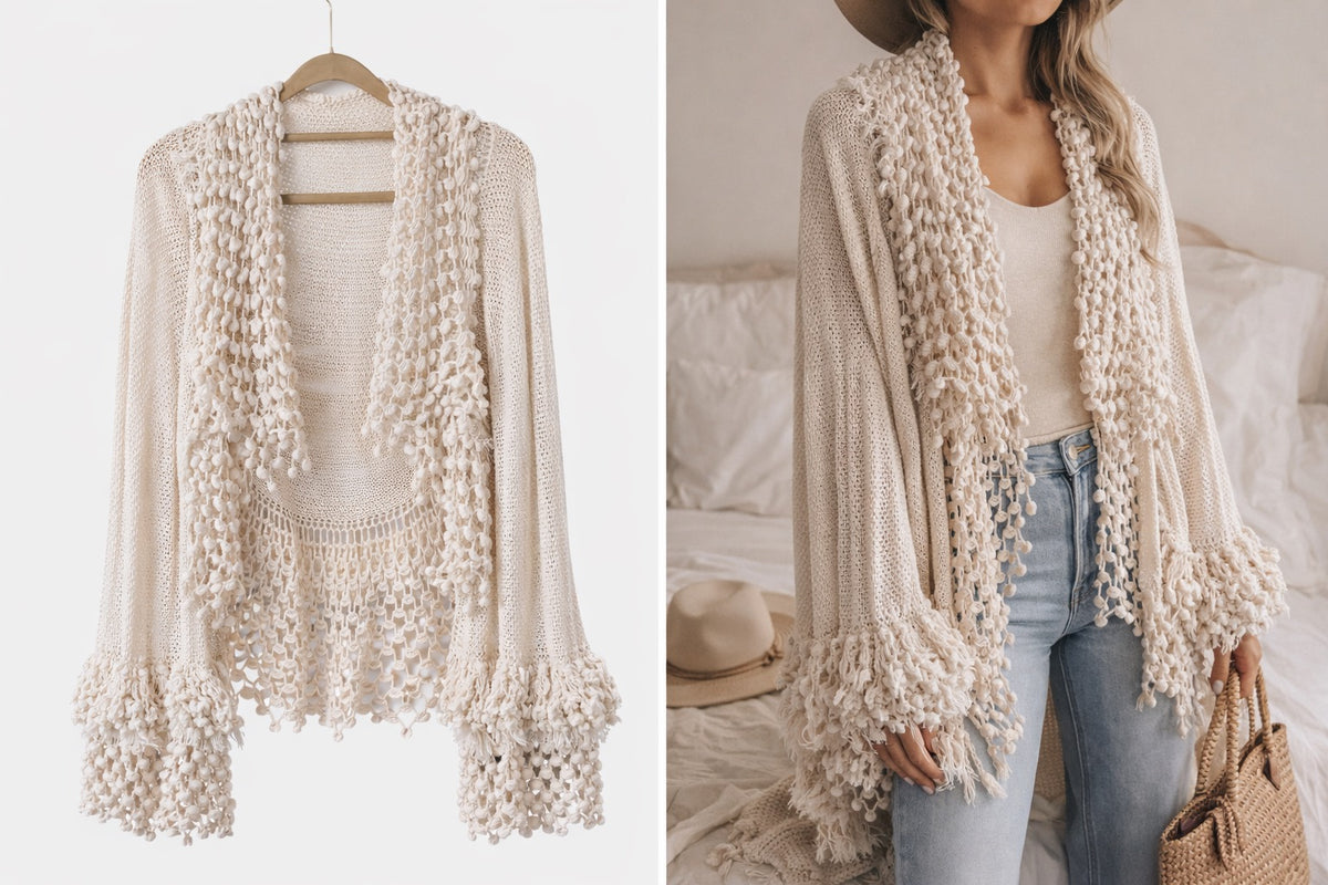 🌿 GILET BOHÈME OVERSIZE