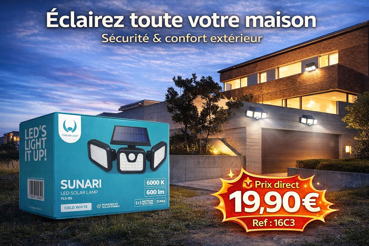 LAMPE SOLAIRE EXTÉRIEUR – DÉTECTEUR DE MOUVEMENT