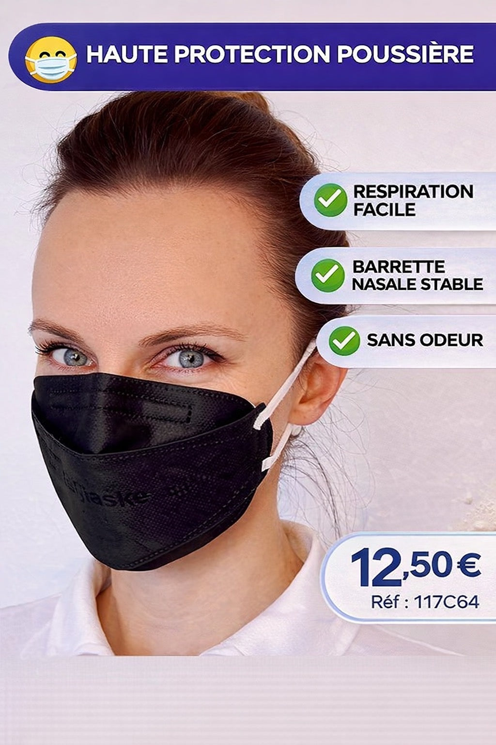 LOT DE 50 MASQUES NOIRS