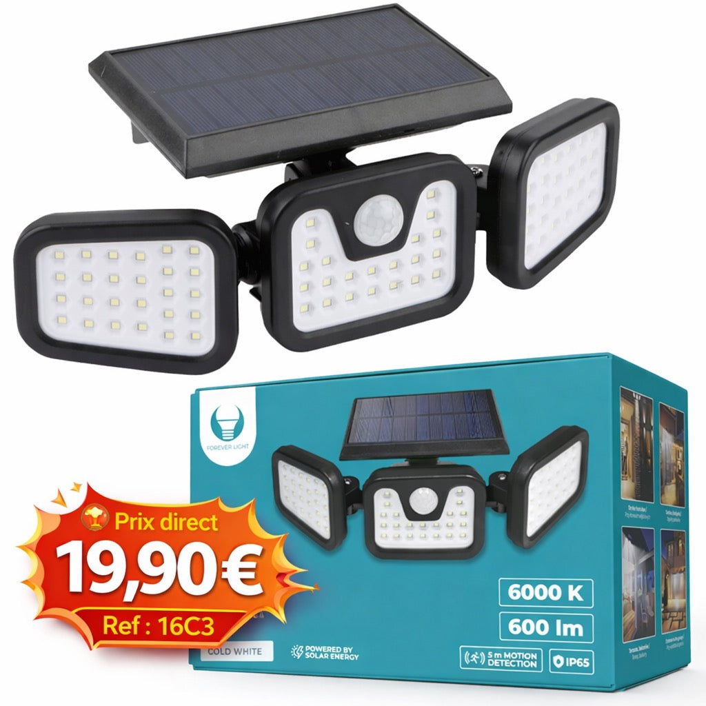 LAMPE SOLAIRE EXTÉRIEUR – DÉTECTEUR DE MOUVEMENT