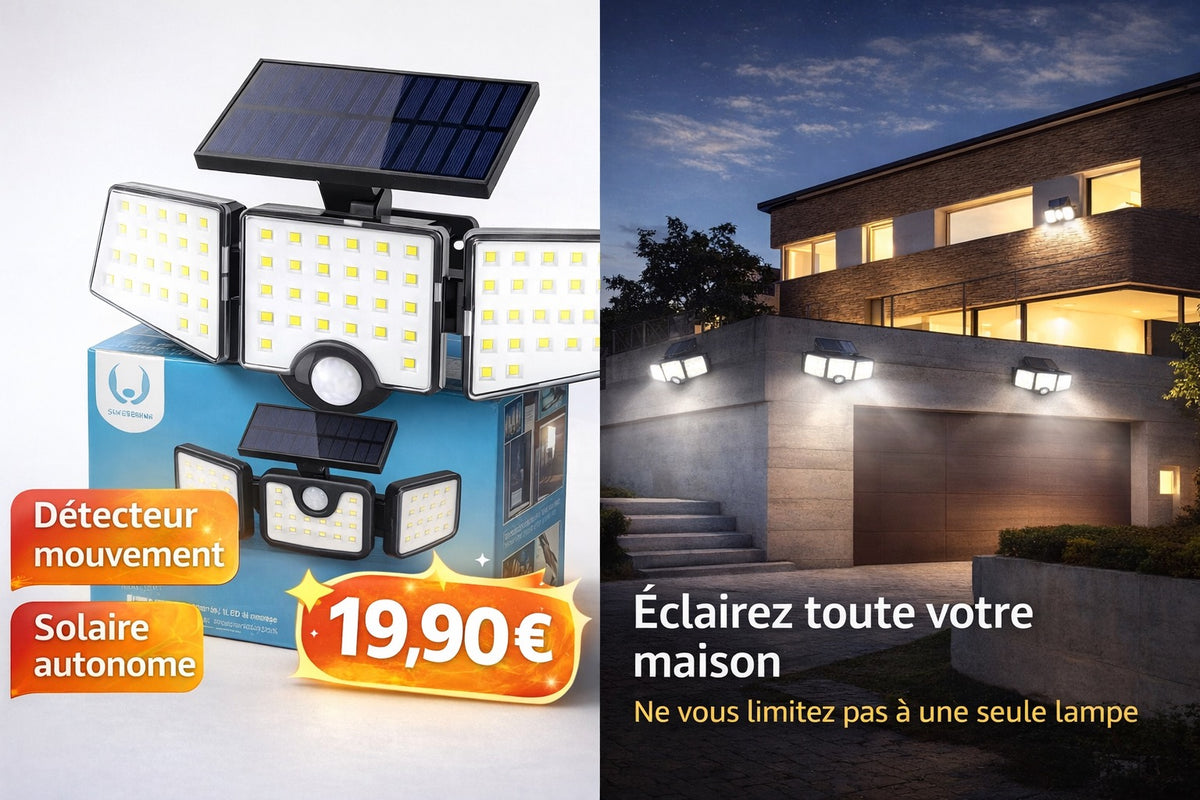 LAMPE SOLAIRE EXTÉRIEUR – DÉTECTEUR DE MOUVEMENT