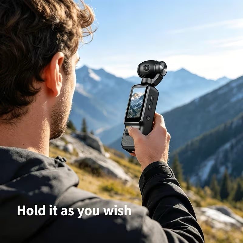 📹 CAMÉRA DE POCHE 4K – OBJECTIF ROTATIF 180°/90° – ÉCRAN HD – ULTRA COMPACTE