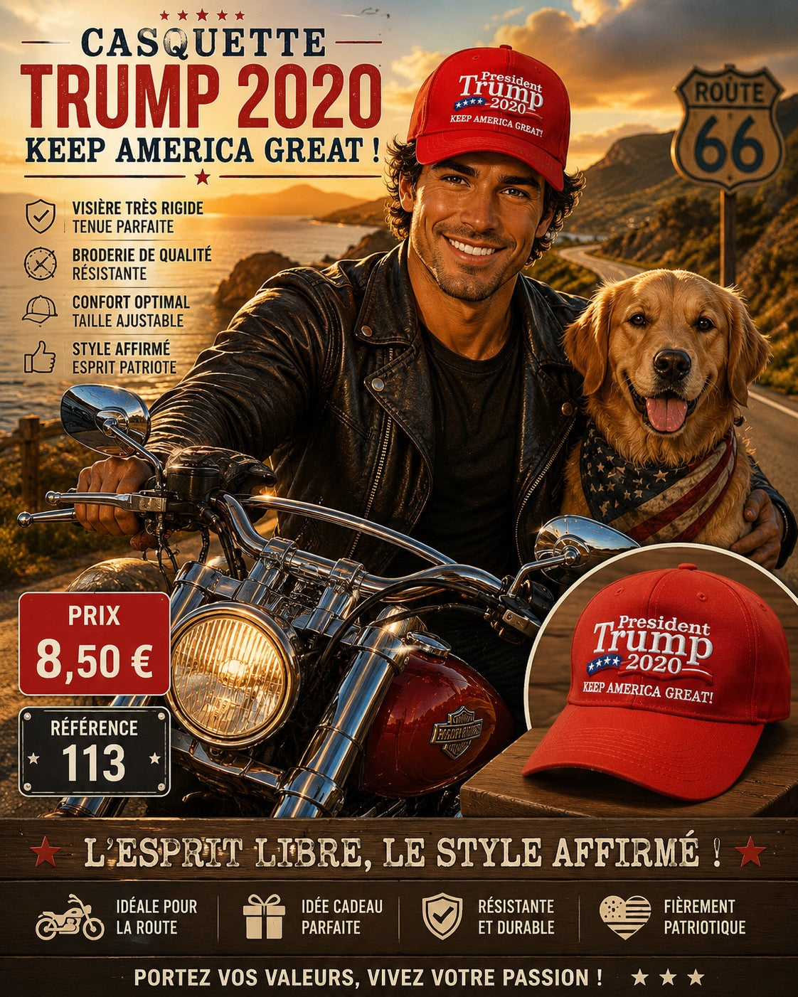 CASQUETTE ROUGE BRODÉE – STYLE AMÉRICAIN 🇺🇸