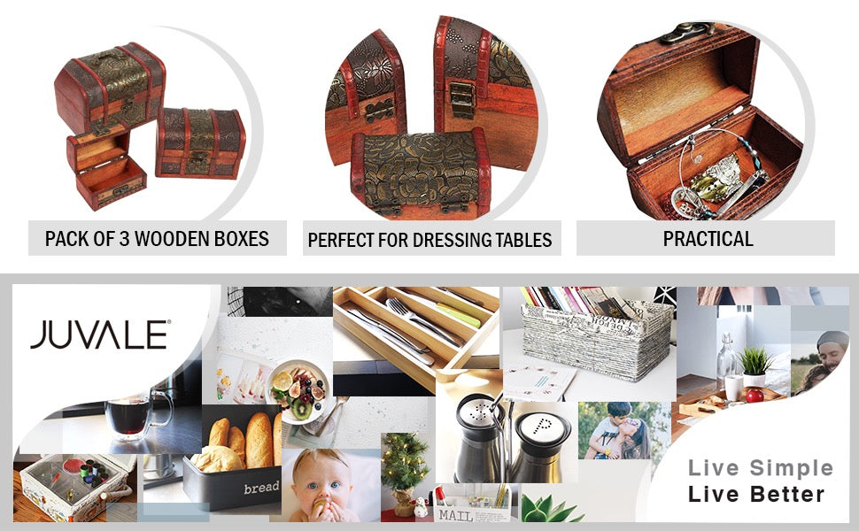 TROIS magnifiques coffrets en bois