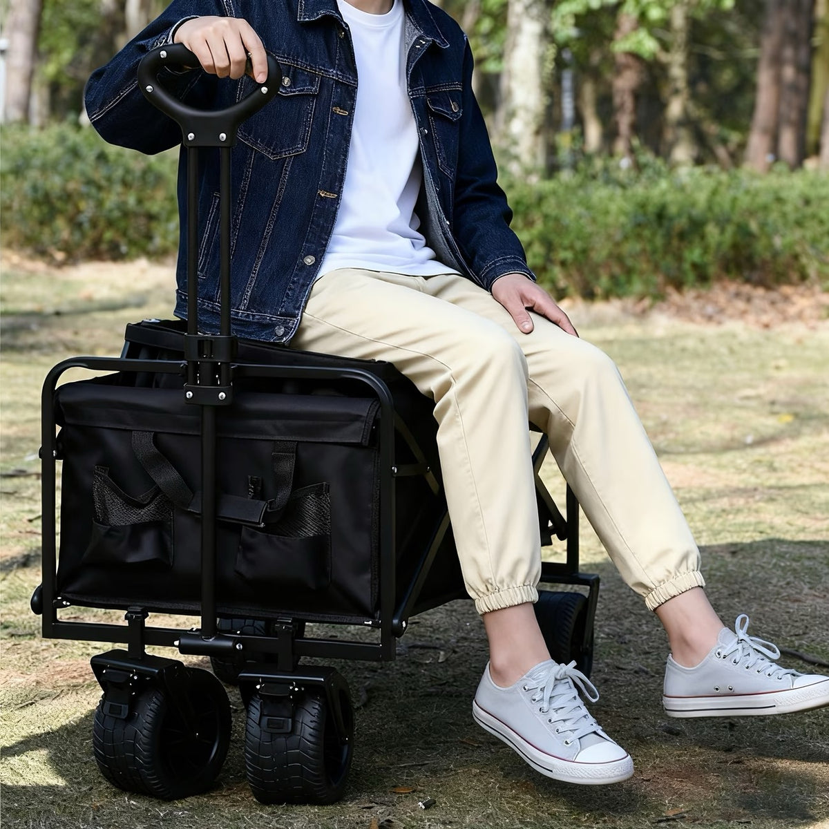 Grand Chariot de Jardin Tout-Terrain Pliable