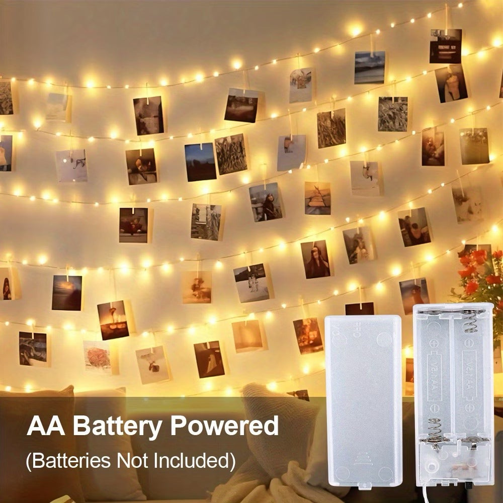 ✨ Guirlande lumineuse à photos – 40 LED &amp; 40 mini pinces ✨