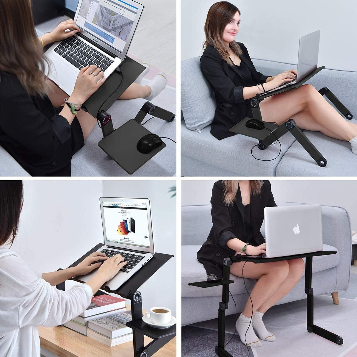 💻 TABLE ORDINATEUR PLIABLE 360° – RÉGLABLE MULTI-USAGES