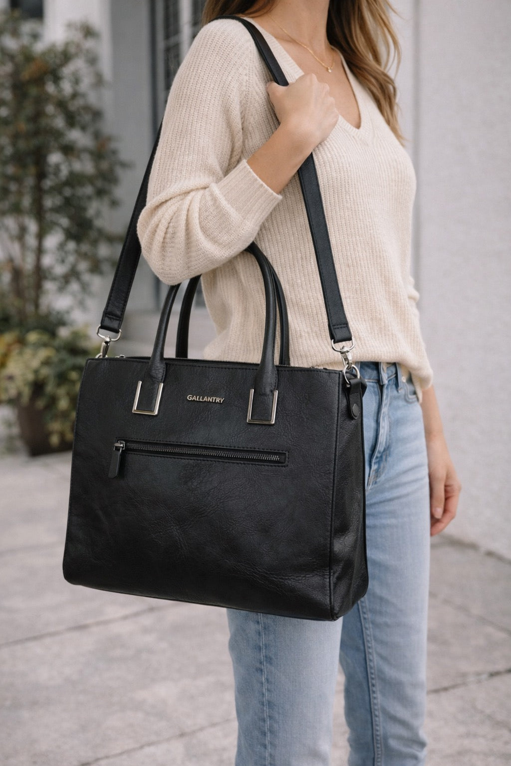Grand sac noir GALANTRY – Cuir PU chic & pratique