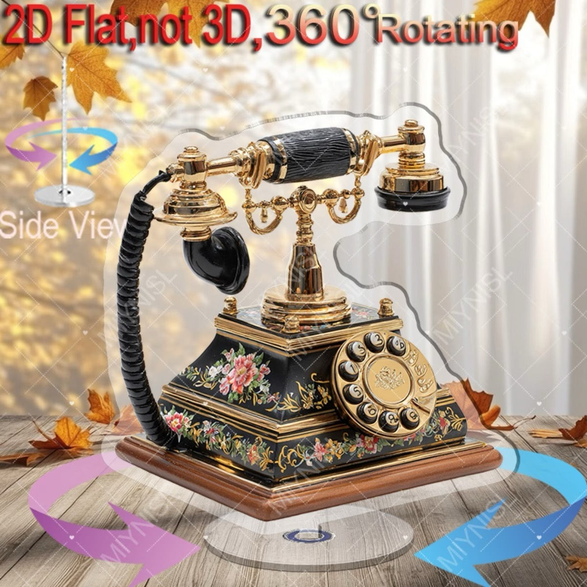 PRÉSENTOIR TÉLÉPHONE VINTAGE ROTATIF 360°