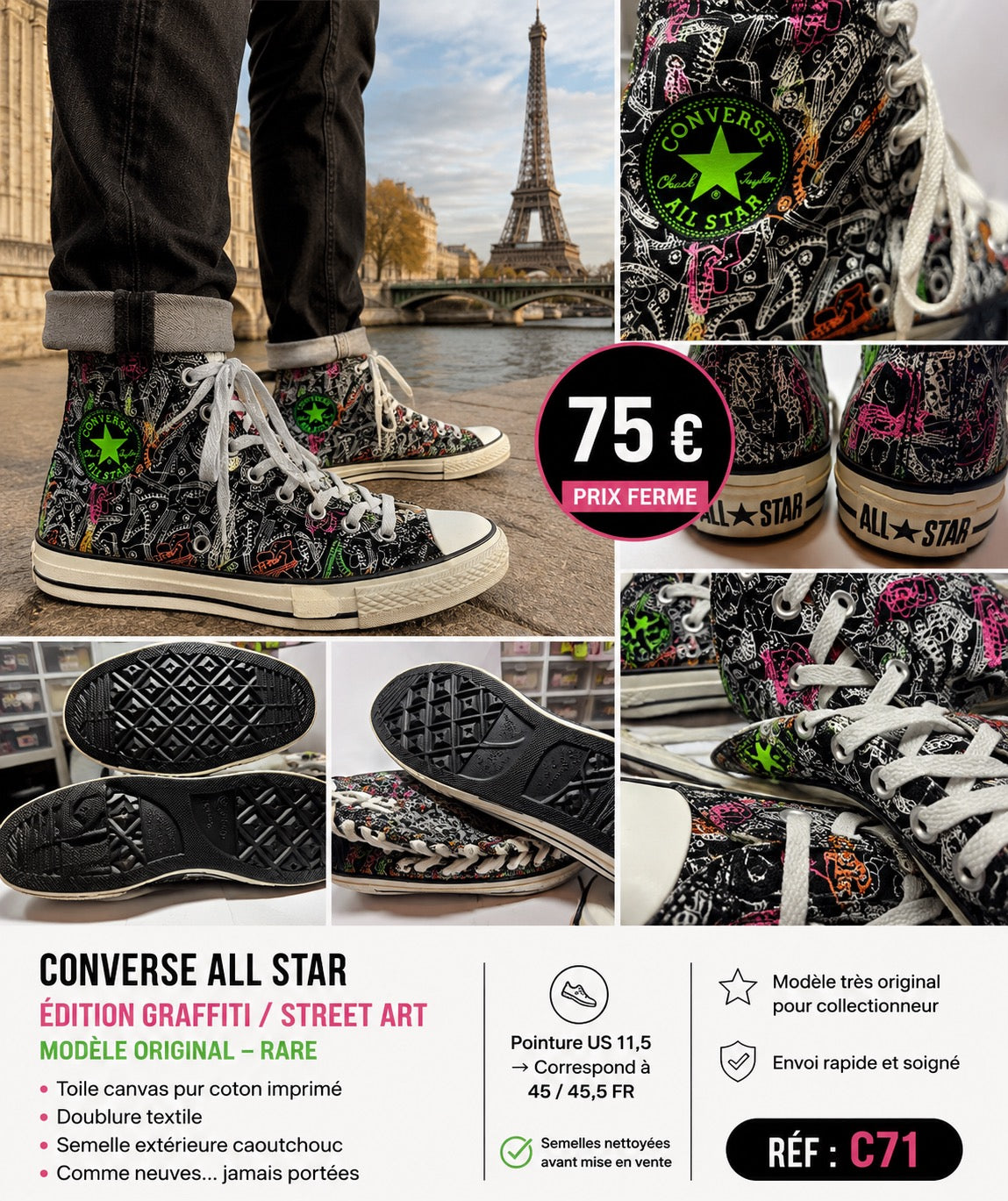 CONVERSE ALL STAR MONTANTES – ÉDITION GRAFFITI / STREET ART