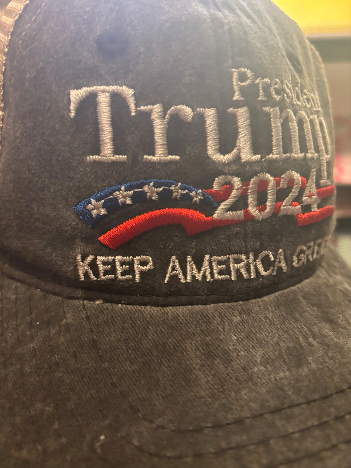 Casquette Trump 2024 Bleu Jeans – Édition Aérée 🇺🇸