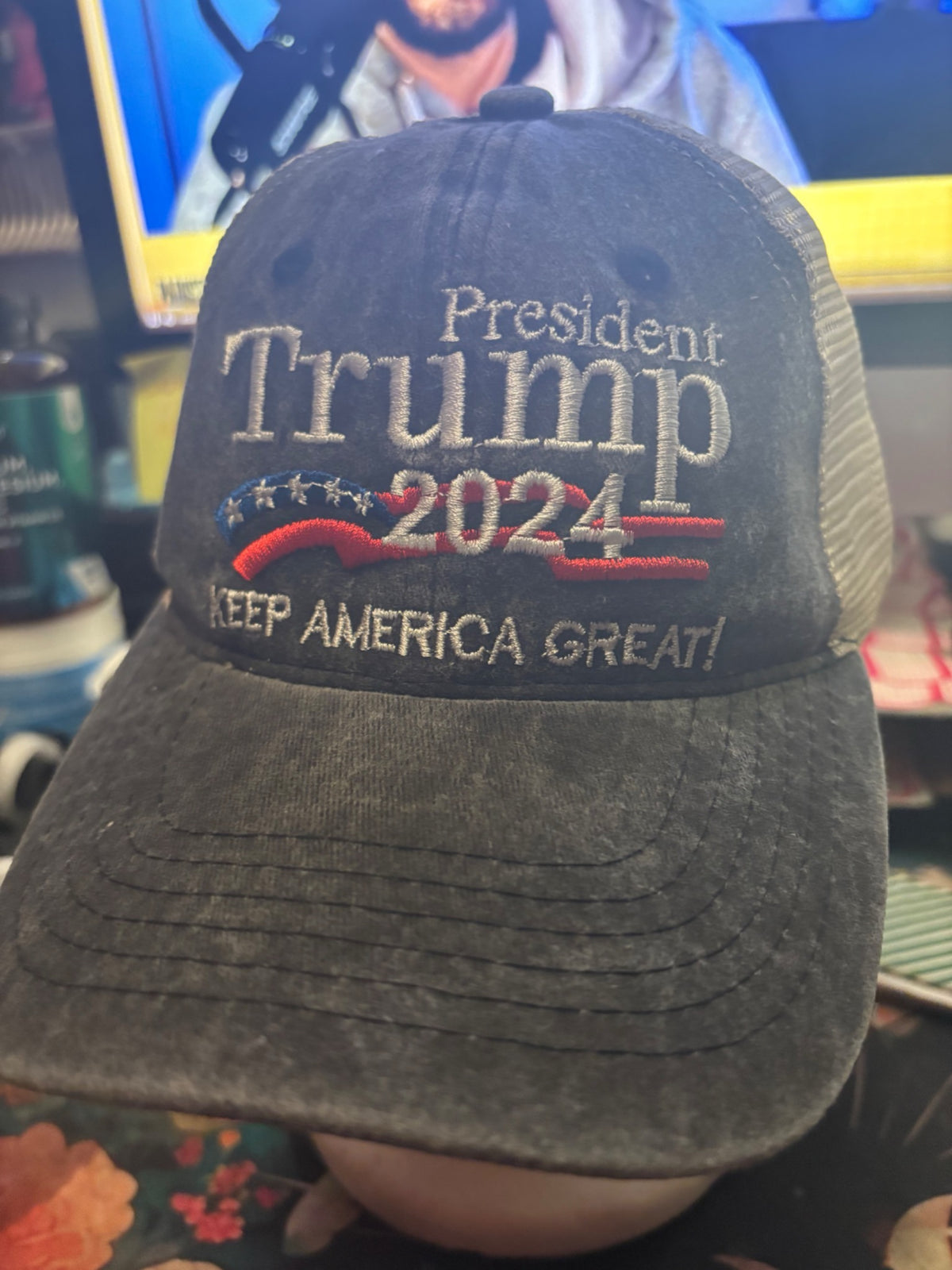 Casquette Trump 2024 Bleu Jeans – Édition Aérée 🇺🇸