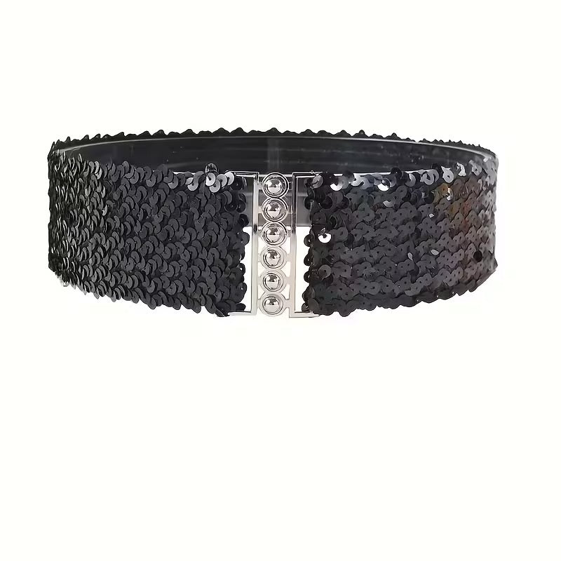 CEINTURE ÉLASTIQUE À PAILLETTES – STYLE GLAMOUR EFFET WOW ✨