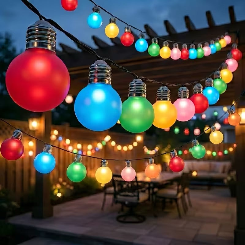 🌴 Guirlande lumineuse solaire multicolore 6,50 m – 30 LED – IP44 – 8 modes d'éclairage