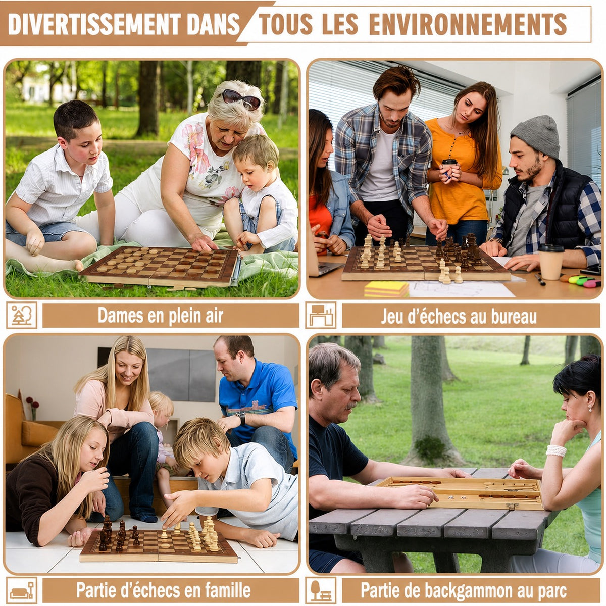 ÉCHECS EN BOIS MASSIF – STYLE STAUNTON CLASSIQUE