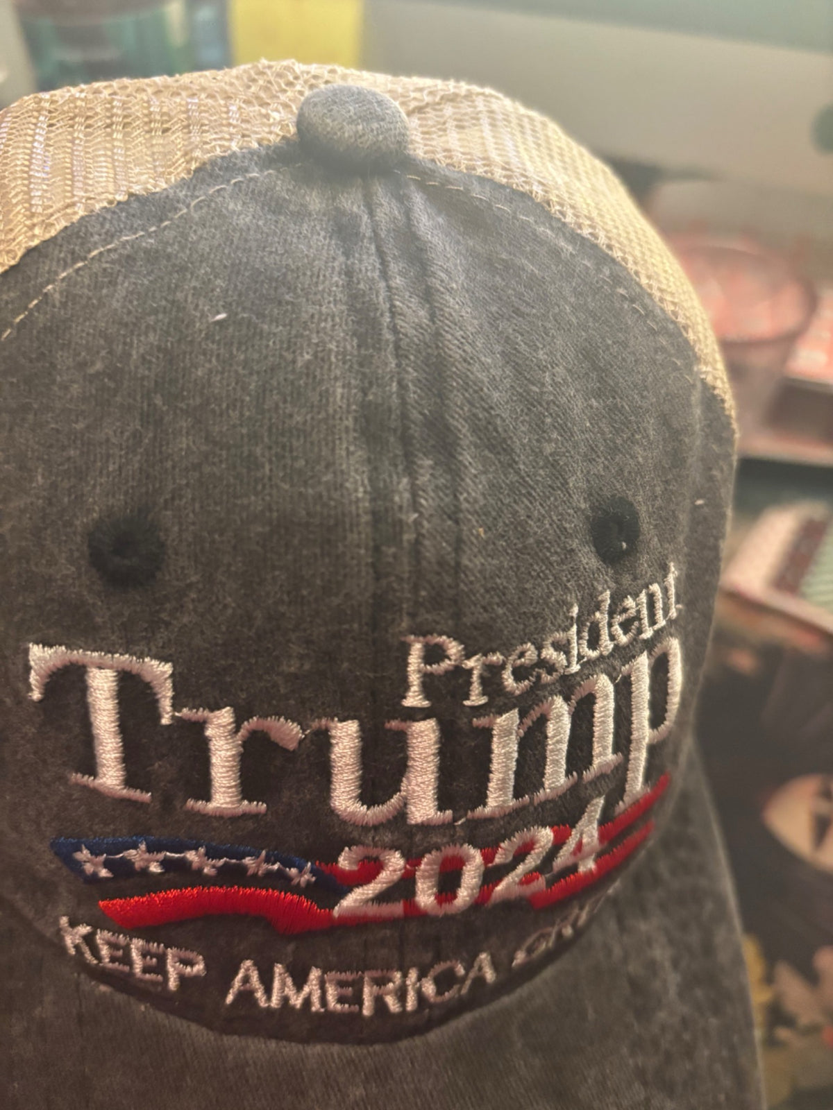 Casquette Trump 2024 Bleu Jeans – Édition Aérée 🇺🇸